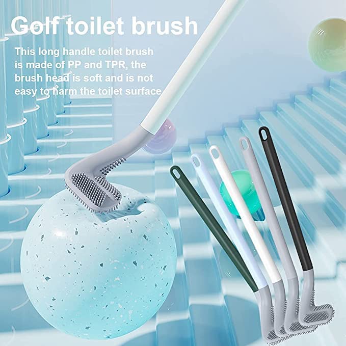 Toilet Cleaning Brush Golf Brush, Hockey Toilet Brush, Toilet Brush for Western and Indian Toilet, Bathroom Brush for Toilet Cleaner for Home Kitchen Accessories Items New GenzVybs
