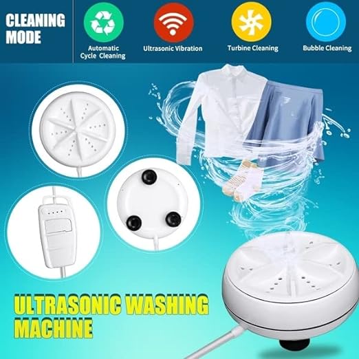 Mini Washing Machine Turbine Washing Machine Washing Machine Door Hinge Ultrasonic Lightweight Turbo Washer with USB Cable - for Home Camping Dorms Business College Rooms GenzVybs