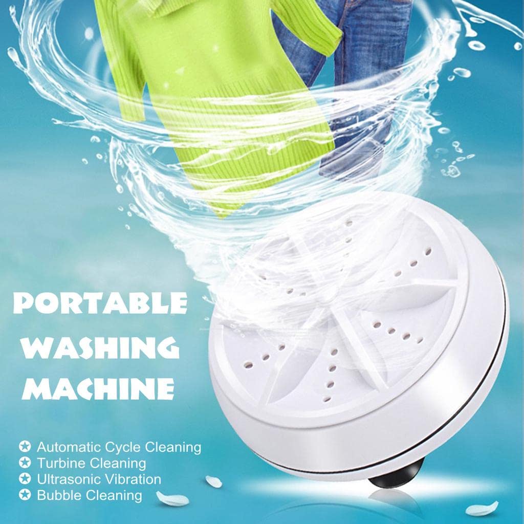 Mini Washing Machine Turbine Washing Machine Washing Machine Door Hinge Ultrasonic Lightweight Turbo Washer with USB Cable - for Home Camping Dorms Business College Rooms GenzVybs