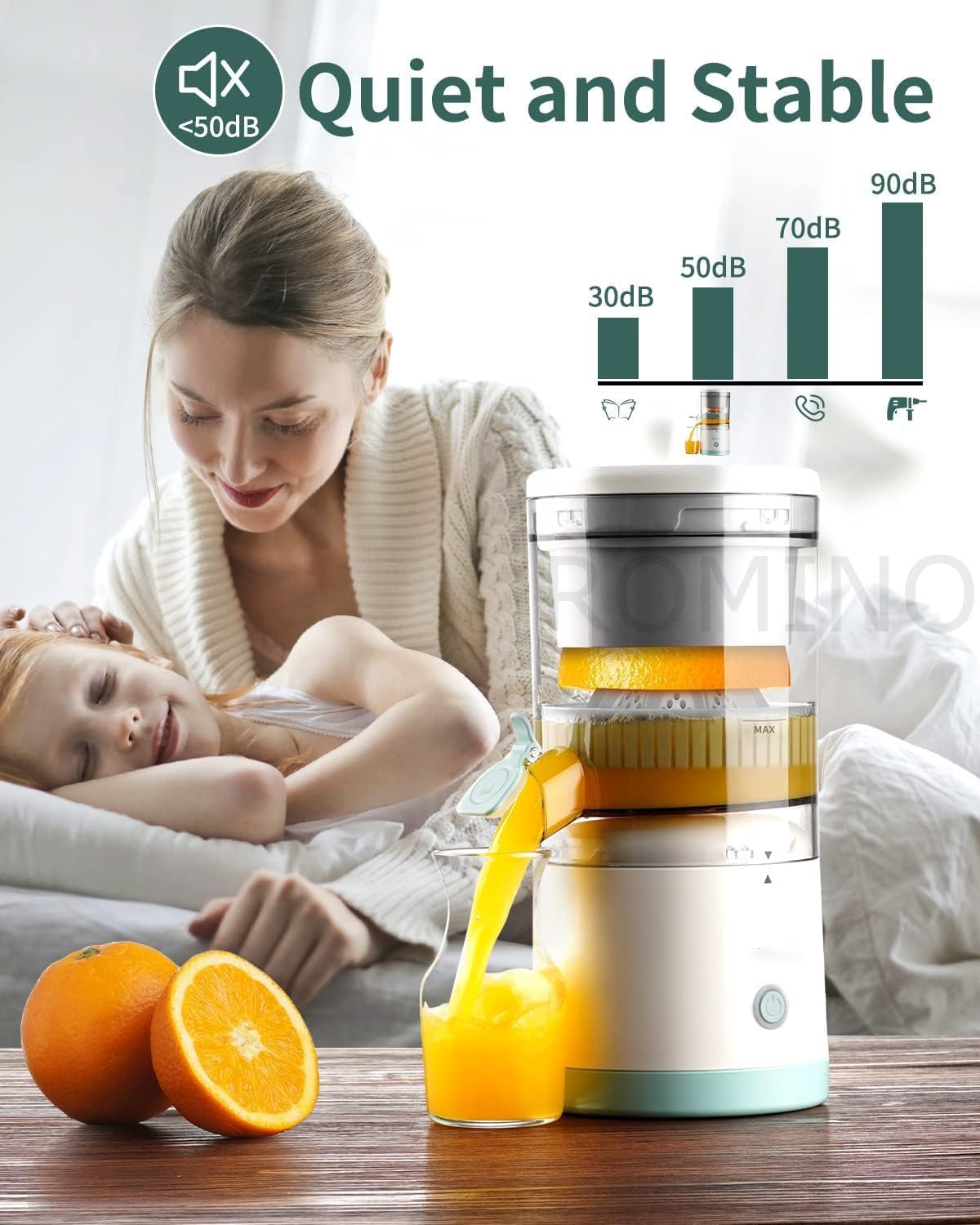 Electric Citrus Juicer Machine, Wireless Citrus Press Juicer, Manual Mosambi Juice Maker, Instant Juice Machine For Fruits, Mini Portable Juicers, 200ml Capacity - 45 Watts Multi GenzVybs