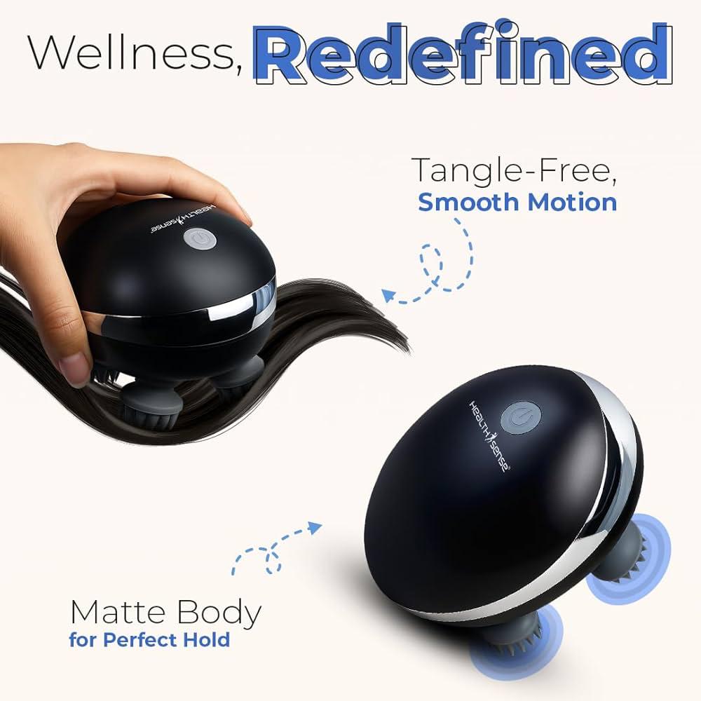 HealthSense Rechargeable Head Massager 🧖‍♂️💆‍♀️ – Stress Relief & Relaxation with LED Indicator & Detachable Design 🔋✨
